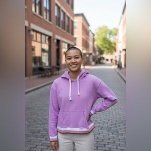 J. Crew weekend teen crop hoodie sweat shirt, pink with front pocket size XS